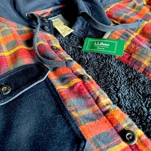LL Bean Sherpa-lined flannel shirt/jacket  (Men)